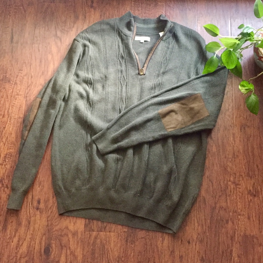 Hunter Green Half-zip Sweater